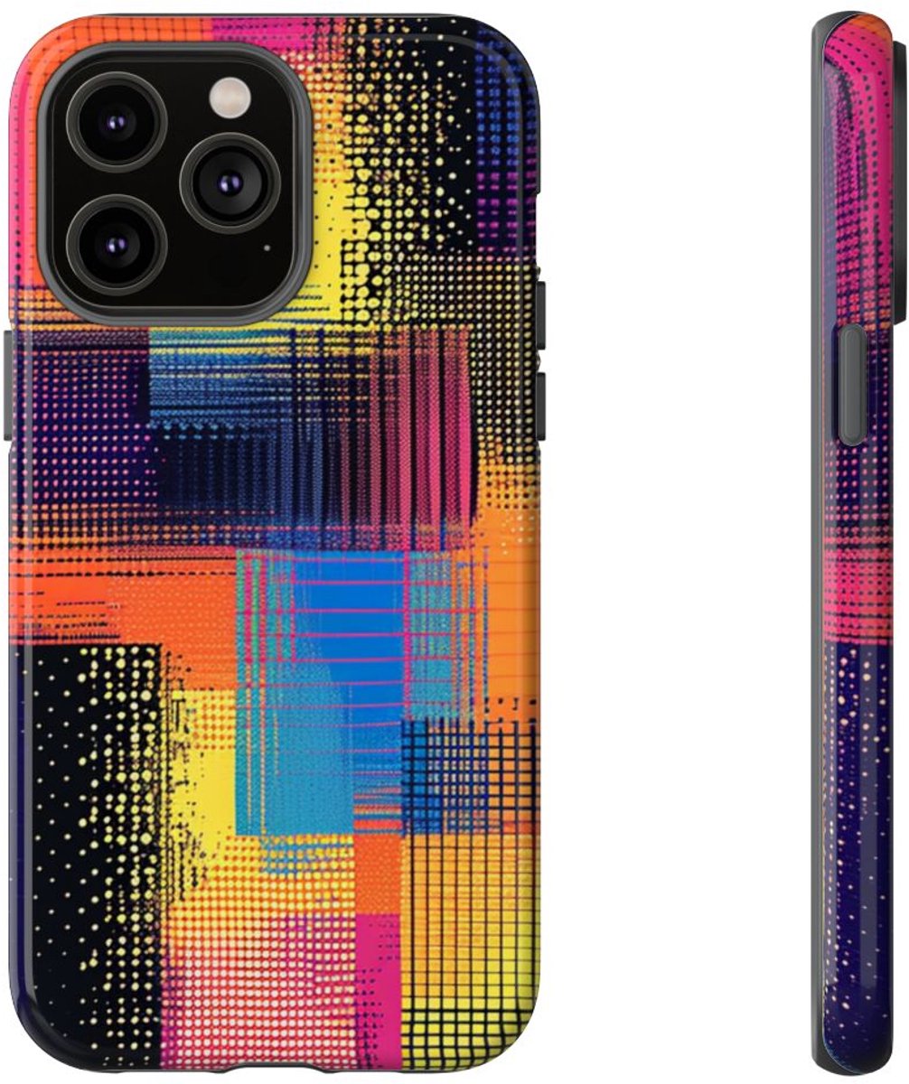 Kleurrijk Abstract Pixelpatroon – Telefoonhoesje Geschikt voor iPhone 14 Pro Max