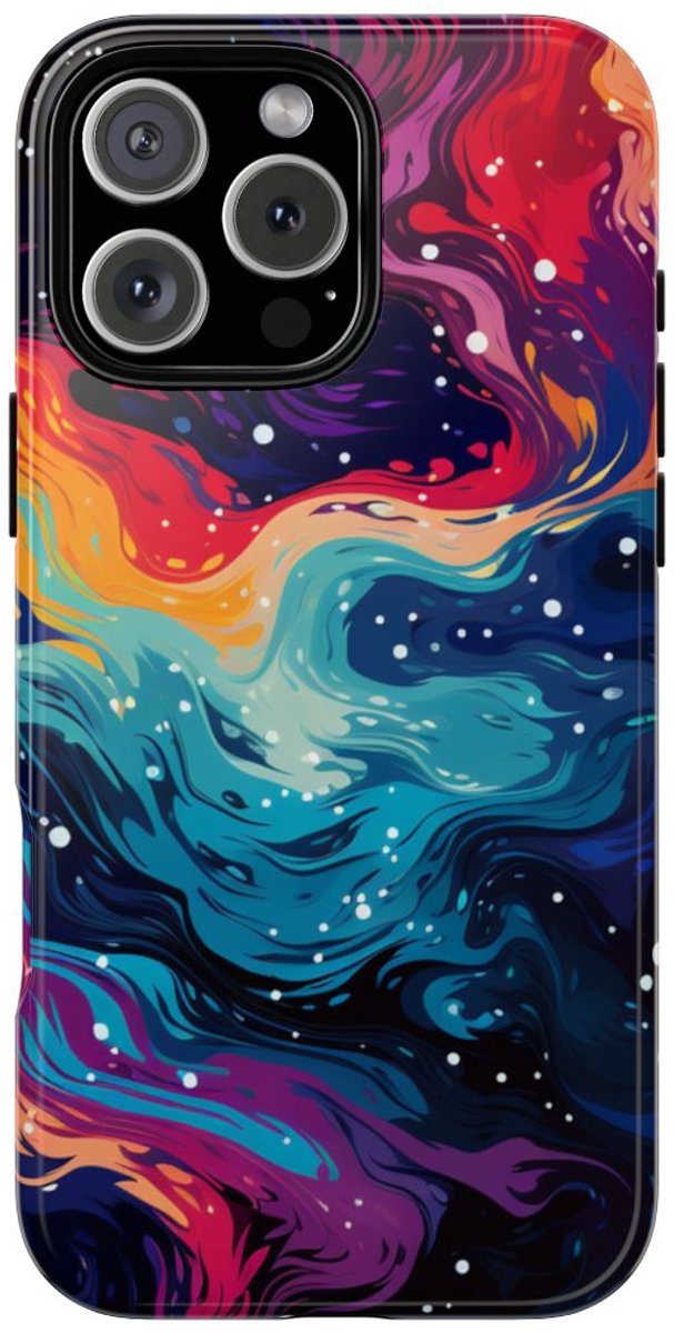 Kleurrijk Abstract Galaxy Patroon – Telefoonhoesje Geschikt voor iPhone 16 Pro Max