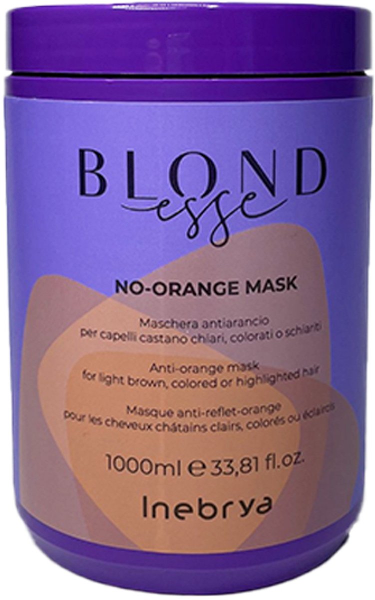 Haarmasker Inebrya BLONDesse No-Orange Mask (1 L)