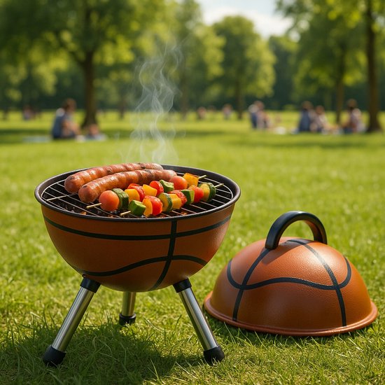 Draagbare Kolengrill "Basketbal" 36x48cm - Camping & Balkon van Merkloos — afbeelding 3