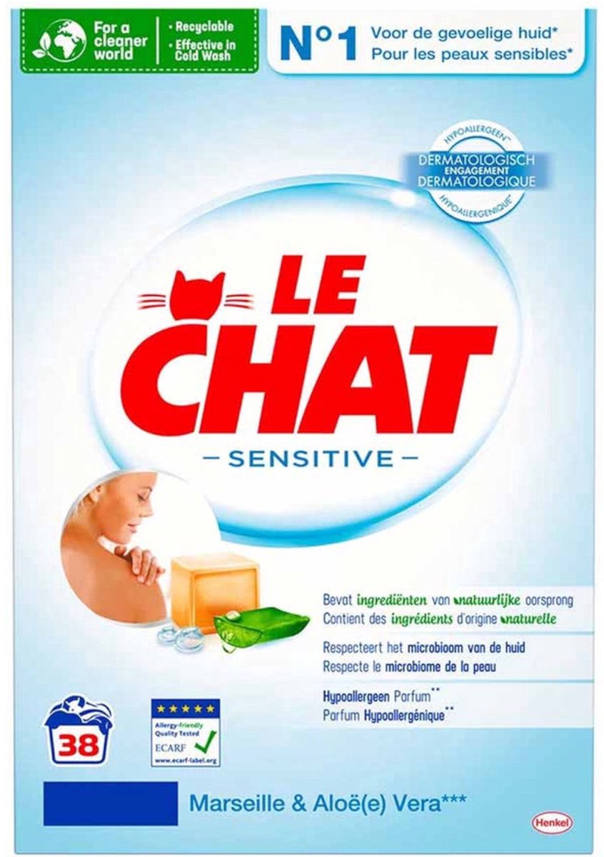Le chat hc waspoeder - 38sc2,28kg - sensitive - marseille & aloe vera