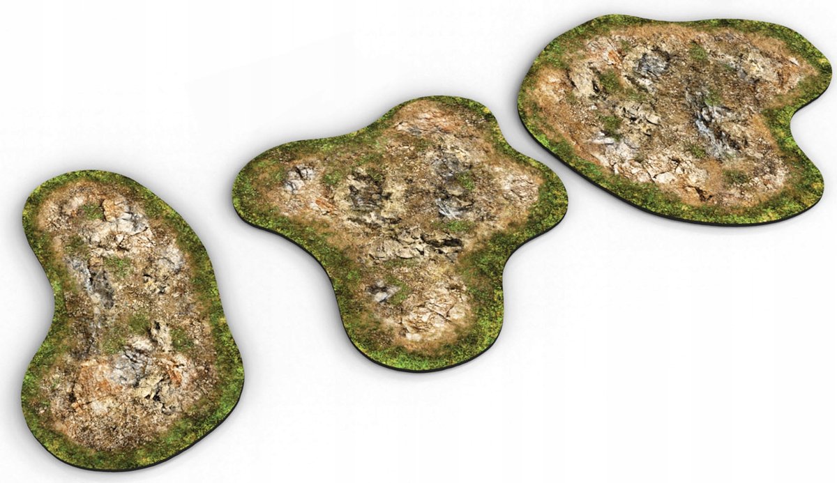 Image of 2D Rubber Terrain Set: Moeilijk Terrein voor Bordspellen