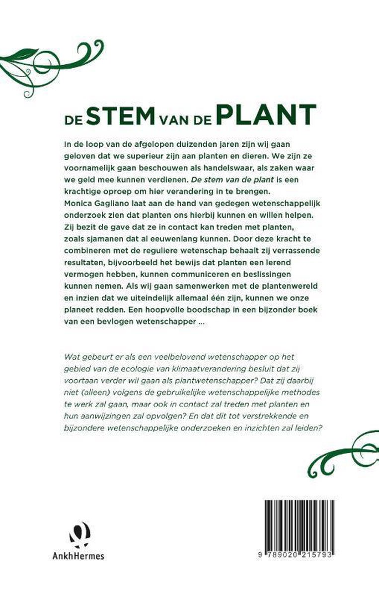 De stem van de plant - back cover