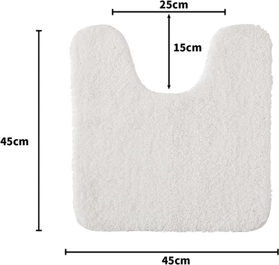 U-Vormige Badmat Antislip | Zacht & Sneldrogend Toiletmat Badkamer Absorberend Wit Vloerkleed