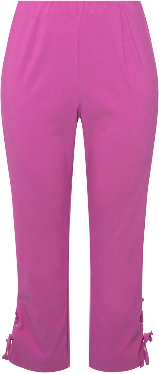 MIAMODA - Dames - Bengaline broek slim fit vetersluiting bij de zoom - Fuchsiaroze - Maat 48