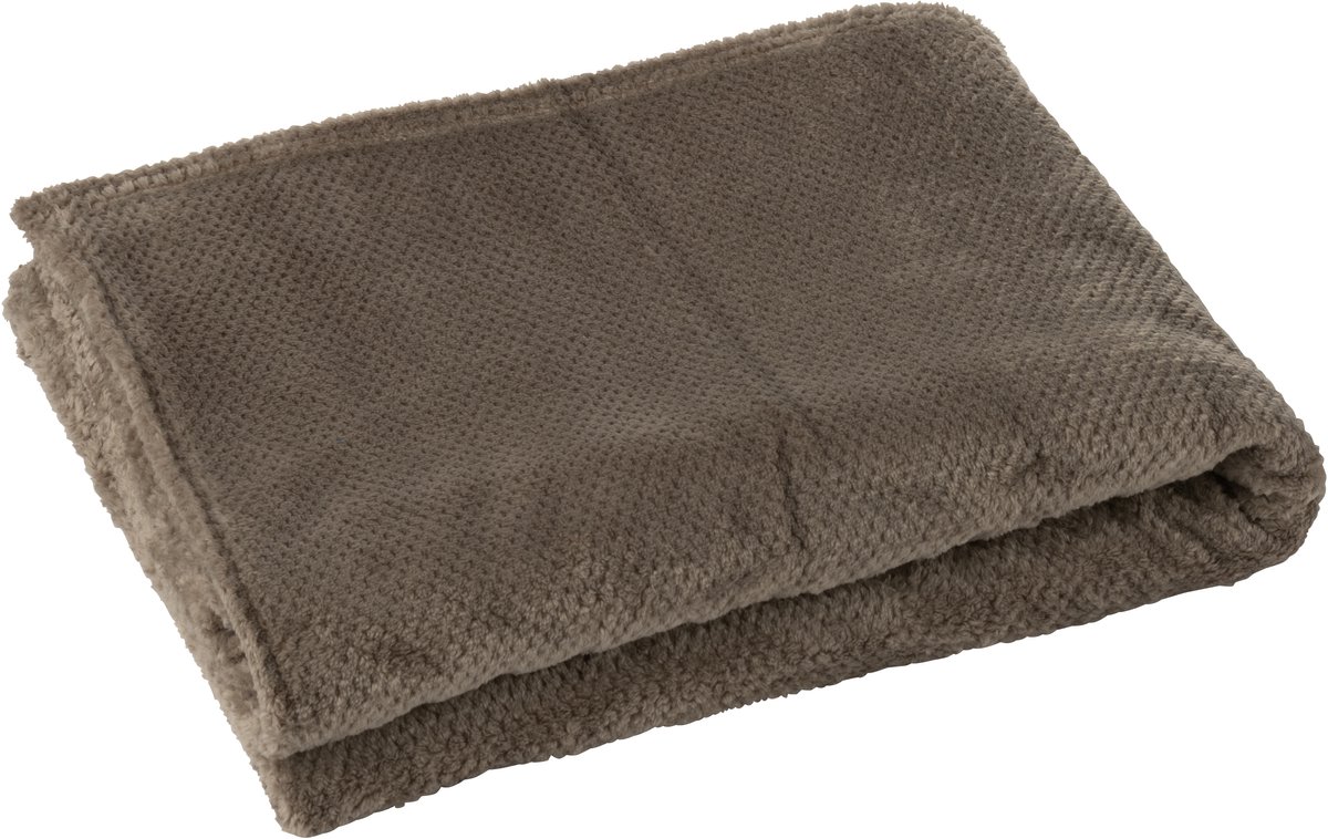 J-Line deken Snuggle - polyester - donkergrijs