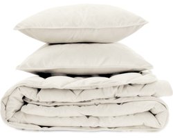 Sleeptime 2 in 1 Velvet Dekbed zonder Overtrek Dekbed - Dekbed inclusief slopen - 240 x 200 - Beige