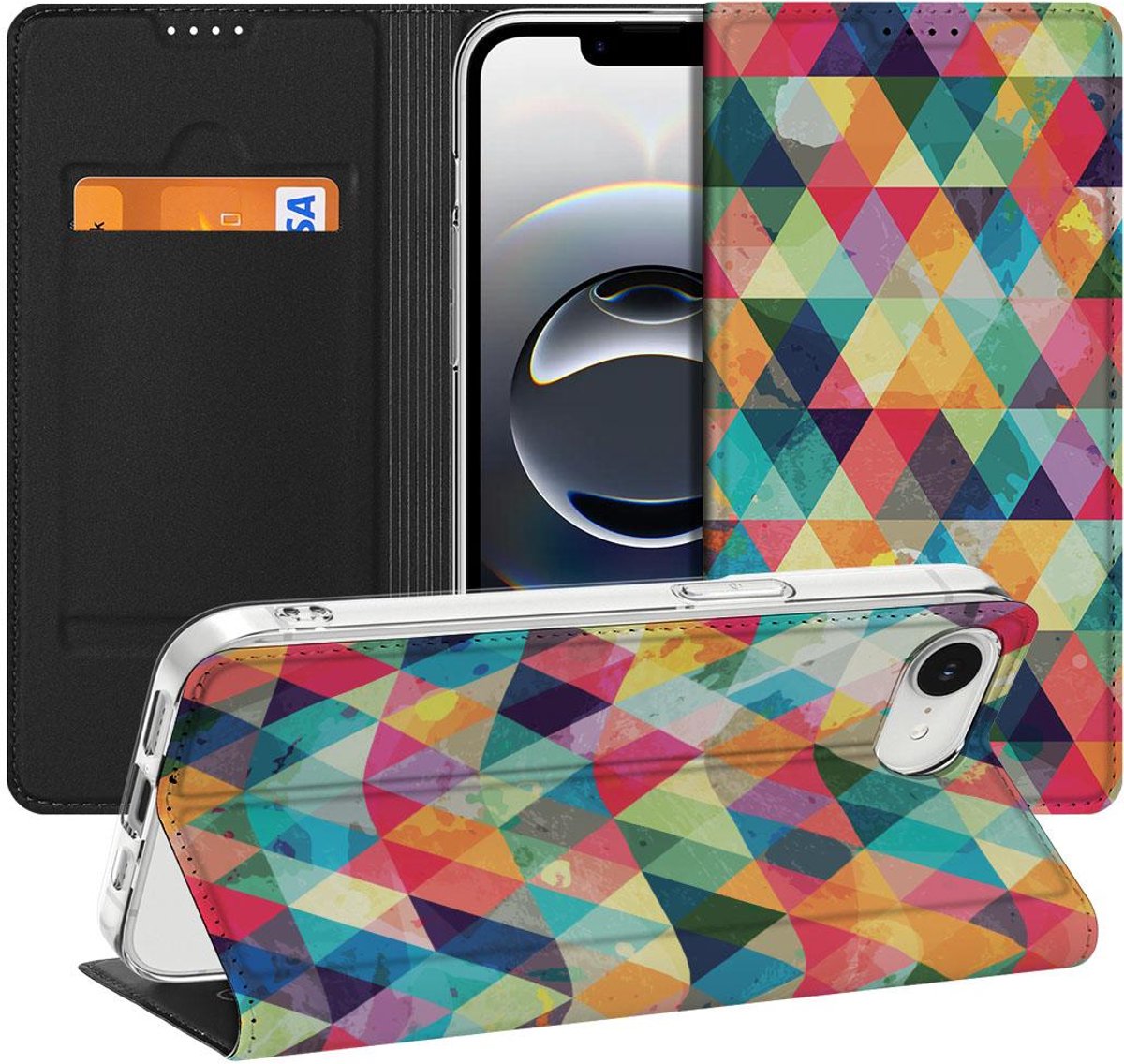 Apple iPhone 16e/17e Hoesje met Magneet Geruit