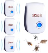 4 stuks Ultrasoon ongedierteverjager - Ultrasoon elektronisch muggenverjager-Muizenverjager - Veilig, stil, energiezuinig - Elektronische plug-in voor knaagdieren, muggen, kakkerlakken, spinnen, mieren, enz. - Geschikt voor thuis, kantoor en magazijn