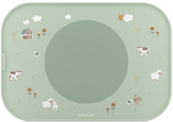 Mepal Mio Placemat Little Dutch - Antislip cirkel houdt alles op z'n plek - Vaatwasmachinebestendig - Little Farm