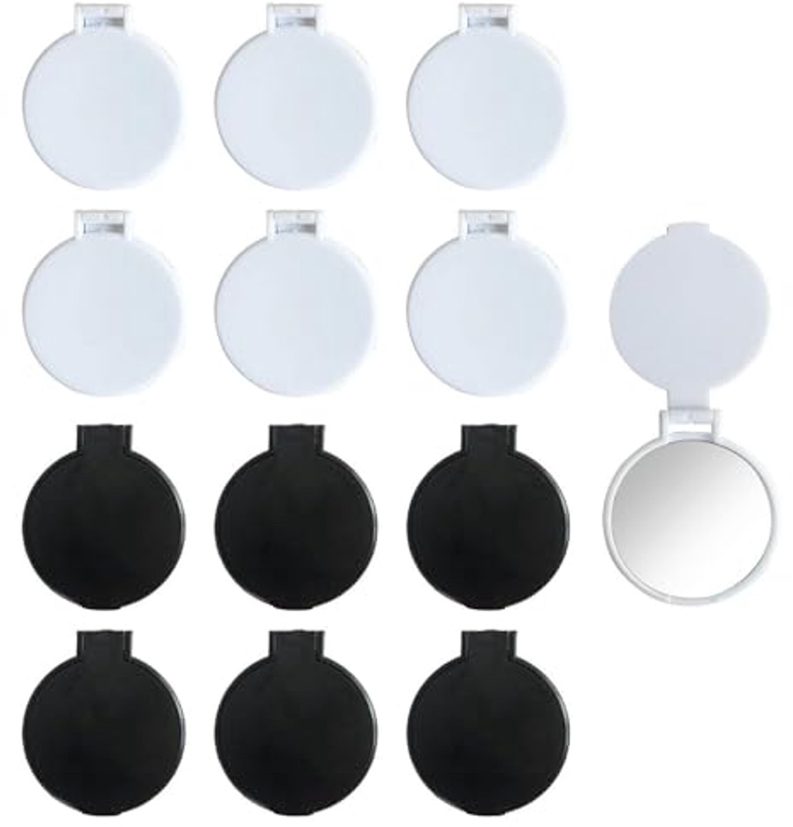 12 Stuks Ronde Mini-Spiegels - Draagbare Inklapbare Make-Upspiegels voor Vrouwen