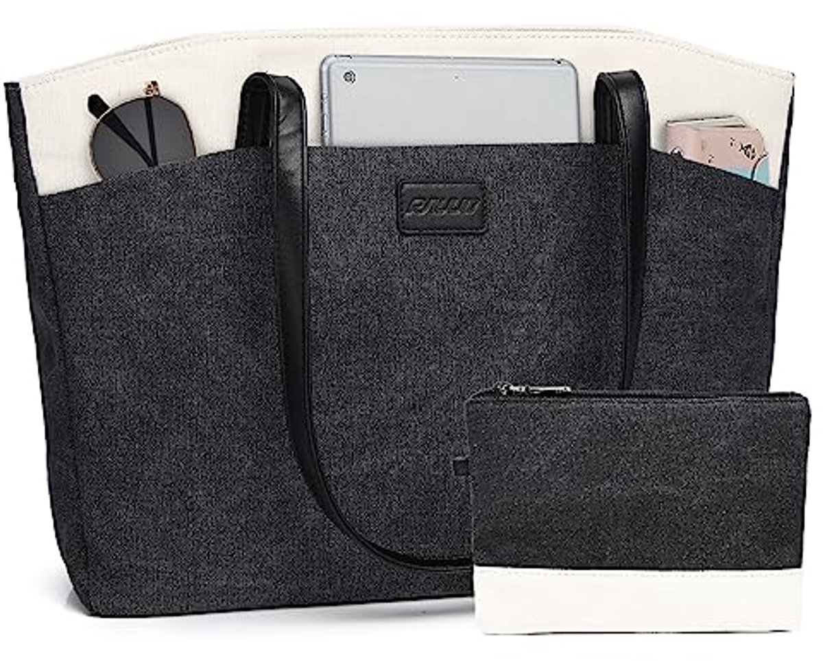 Waterdichte Laptoptas voor Dames 15,6 inch - Canvas Handtas voor Werk en School
