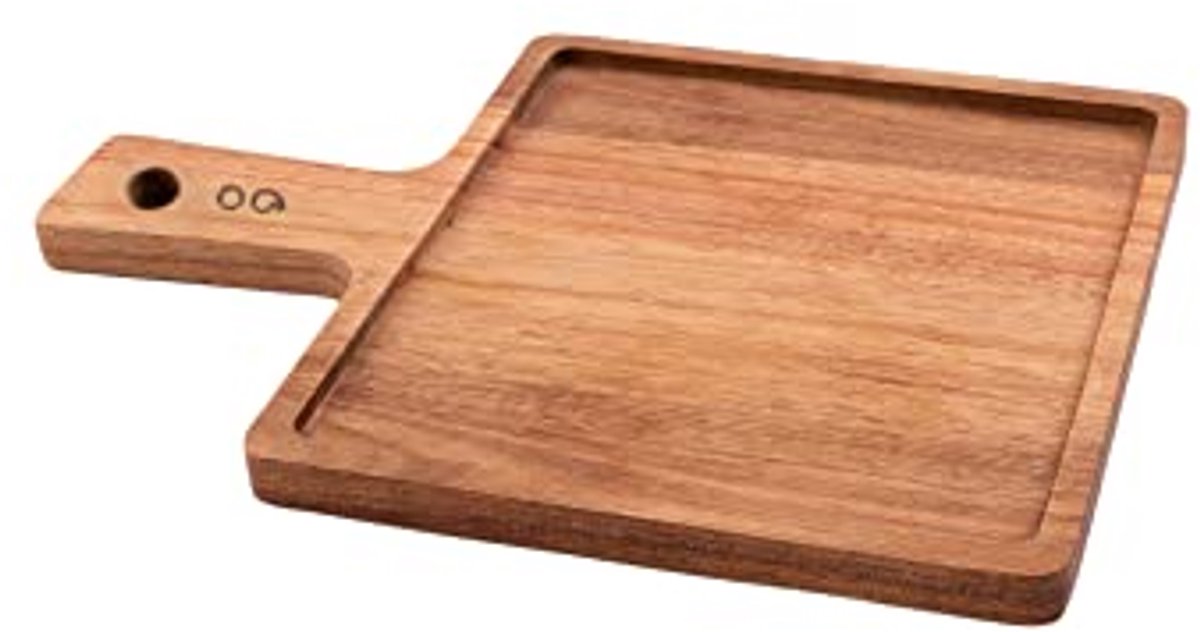 Houten serveerplank met handvat - 30x25 cm