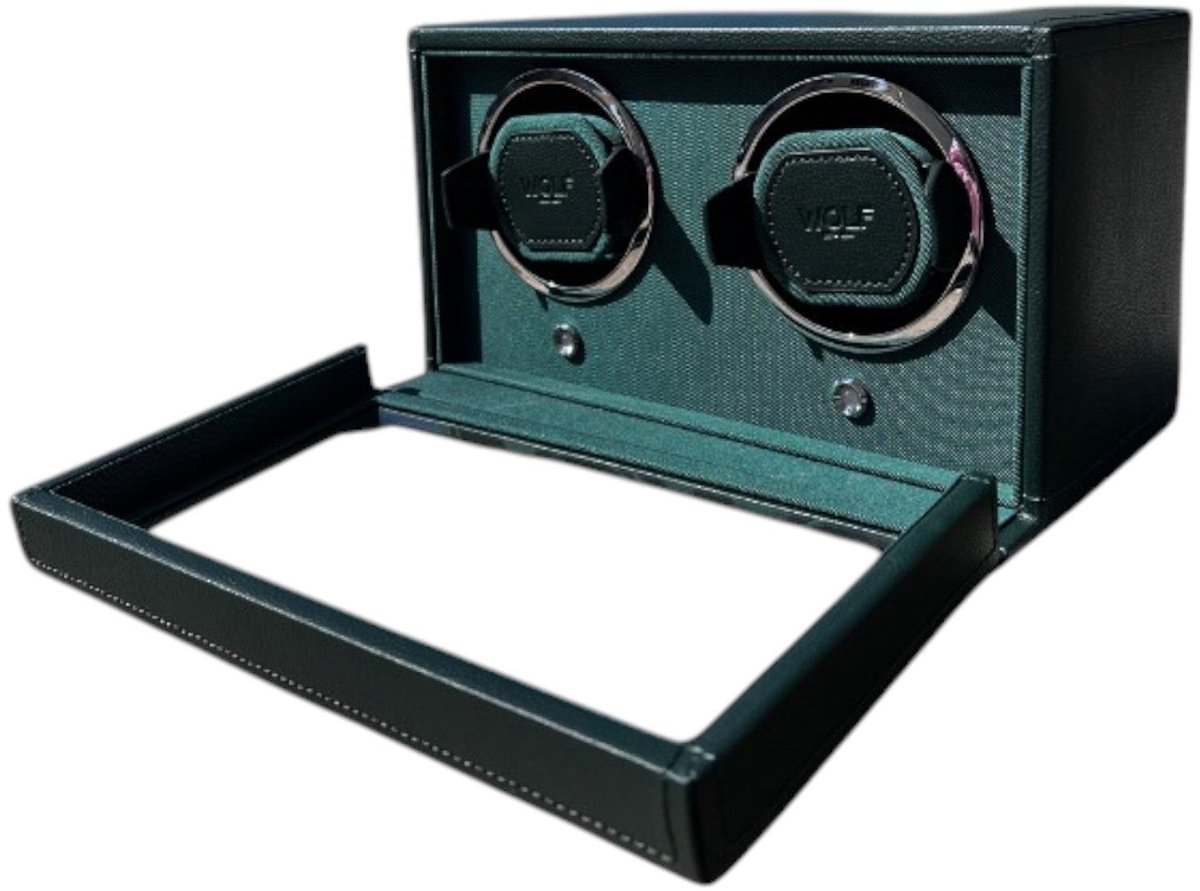 PORTAOROLOGI CUB DOUBLE WINDER WITH COVER ART. 461241 WOLF 1834 GREEN