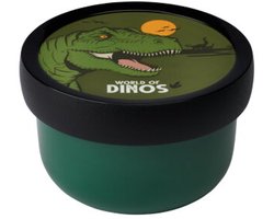 Mepal fruitbox Campus - 300 ml - Inclusief fruitvorkje - Sluit goed af - Snackdoosje - Dino