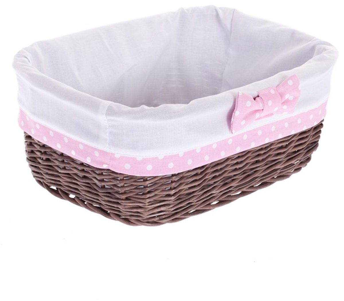 The Wicker Stories – Rieten opbergmand met stoffen voering – Handgemaakt in Europa – Donkerbruin