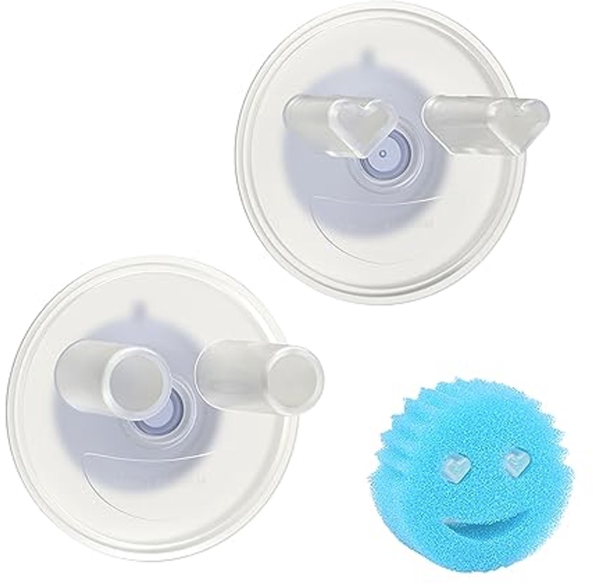 Scrub Sponzen Caddy - Spons Zuig Houder voor Sink Organizer, Zelf Draining, Transparant, 2 Pack