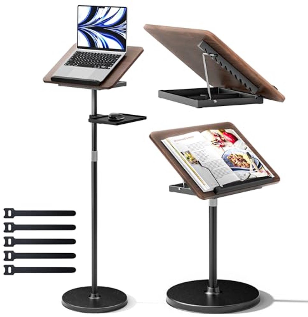 Verstelbare Boekenstandaard 2-in-1 (Zwart)