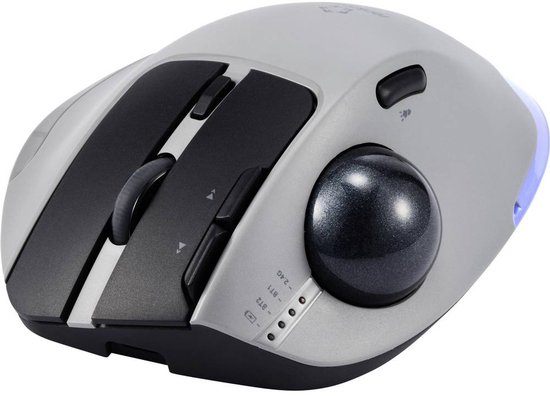 Renkforce RF-WLEM-500 Ergonomische muis Draadloos, Radiografisch, Bluetooth Optisch Grijs, Zwart 7 Toetsen 400 dpi, 800