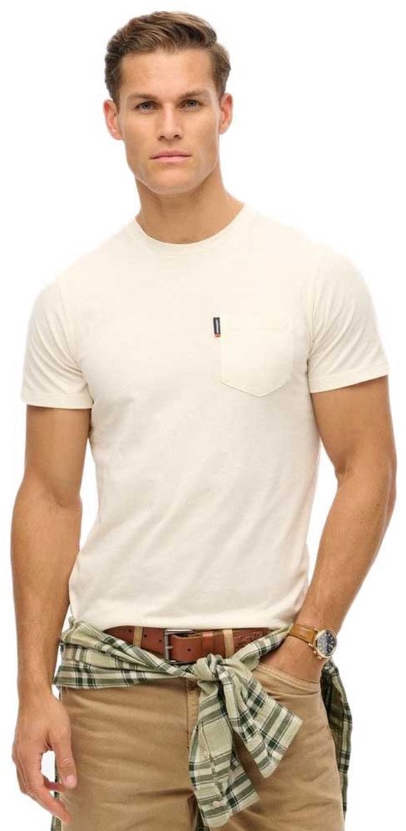 Superdry Classic Essential Pocket T-shirt Heren T-shirts Wit