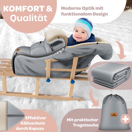 KIDIZ® Voetenzak voor Autostoeltje en Buggy met Ritssluiting - Baby Slaapzak Deken voor Maxi-Cosi & Wandelwagen / Kinderwagen - Grijs van Merkloos — afbeelding 3