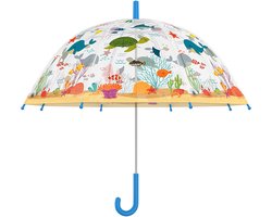 Esschert Design Paraplu voor kinderen - transparant - zeedieren thema - Dia 70 cm - automatisch