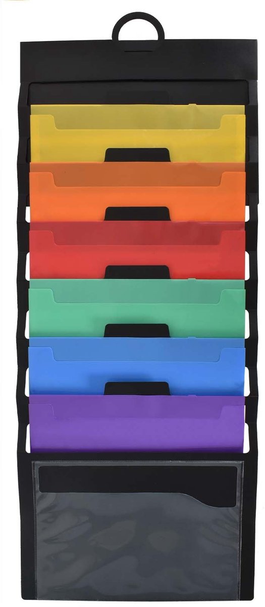 Ibenzoa Ruime wandorganizer met zes vakken voor kantoor en schoolgebruik verschillende kleuren