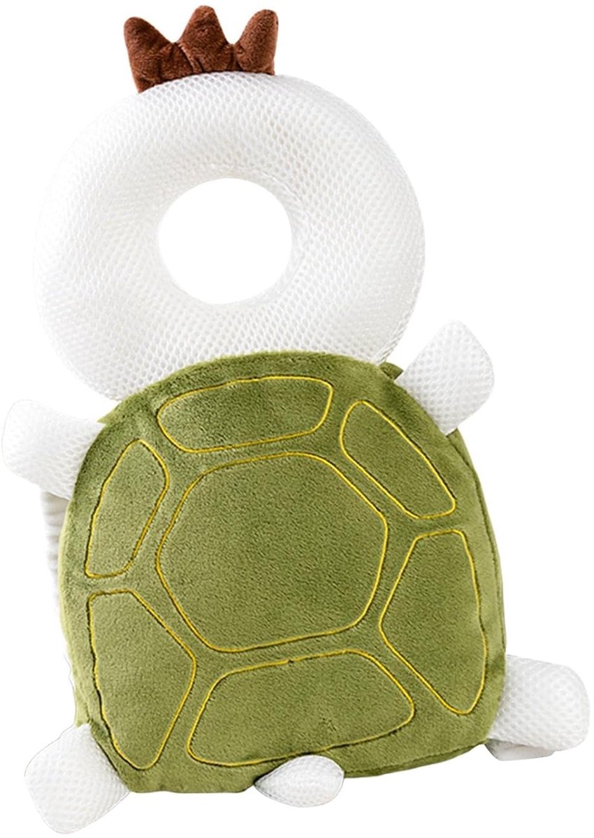 Baby Hoofd Beschermer - Rugzak Kussen - Leren Lopen - Verstelbare Borstriem - 33 x 19 cm - Schildpad Design