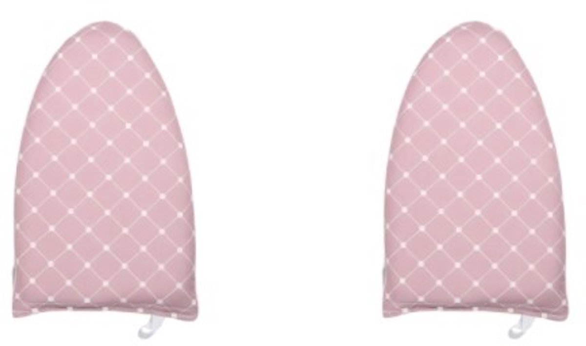 2-pack stoomstrijkijzerhandschoenen met vingerringen - stoombestendige handschoenen - kledingstoomhandschoenen - hittebestendig -24*14*3cm-Roze
