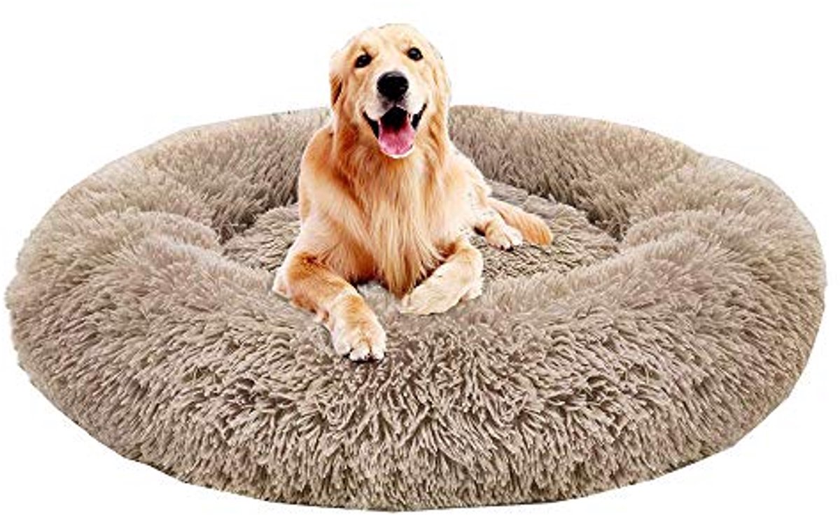 Hoogwaardig Orthopedisch Huisdierenbed voor Grote Honden - Donutvormig, Zacht Pluche, Waterdicht en Wasbaar (110cm)