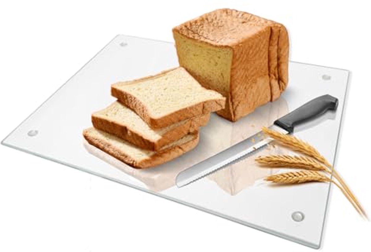 Gehard glazen snijplank voor keuken, antislip en hittebestendig, 8 x 12 inch