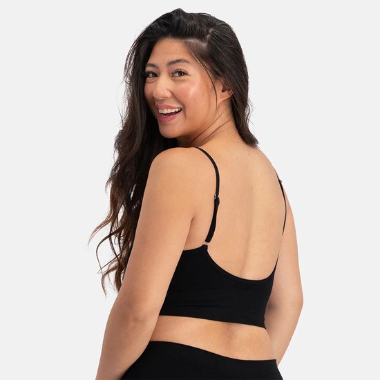 Comfortabel & Zijdezacht Bamboo Basics Seamless Padded Bra Fenna V-hals - Zwart - L