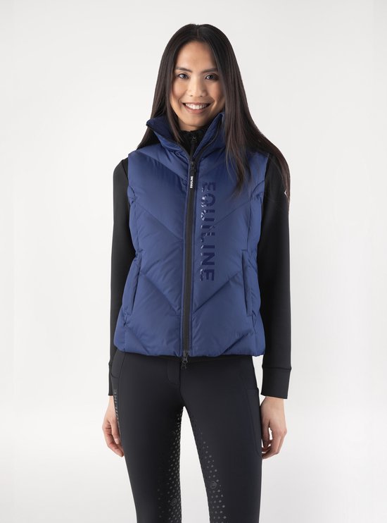 Gilet Equiline rembourré Cilet Navy Peony - M | Cavalier de vêtements d'hiver