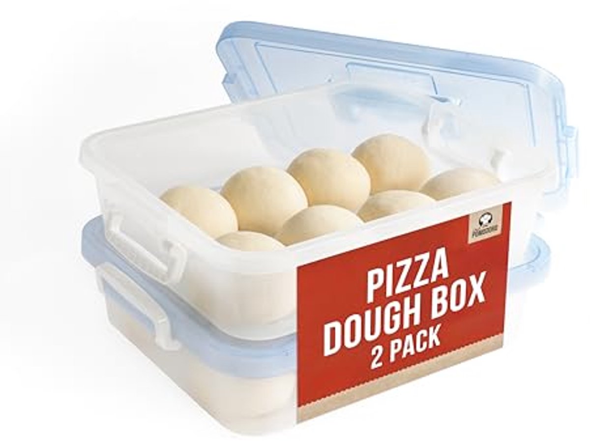 Grote pizzadeegcontainer met deksel en trays - Ideaal voor 6-8 deegballen