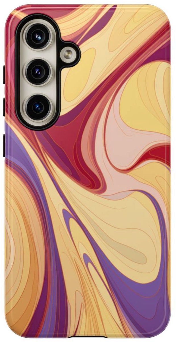 Abstracte Gedraaide Marmerlook – Telefoonhoesje Geschikt voor Samsung Galaxy S24