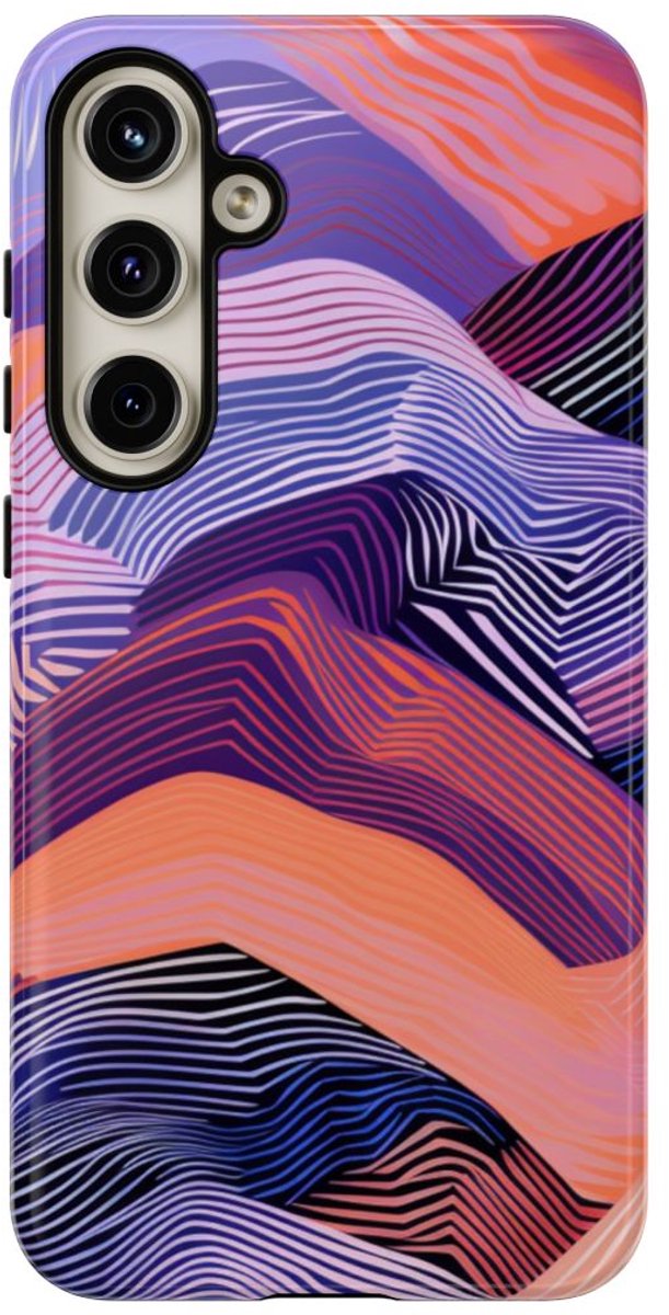 Abstracte Kleurrijke Golfpatronen – Telefoonhoesje Geschikt voor Samsung Galaxy S24 Plus
