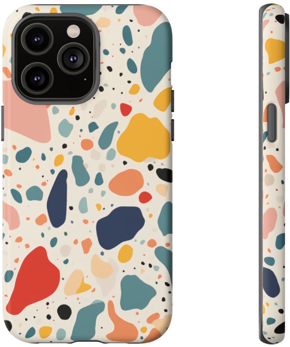 Kleurrijk Terrazzo-Patroon – Telefoonhoesje Geschikt voor iPhone 14 Pro Max