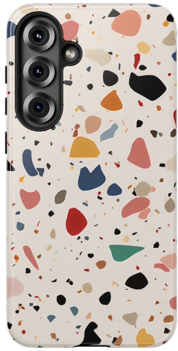 Kleurrijk Terrazzo-Patroon – Telefoonhoesje Geschikt voor Samsung Galaxy S25 Plus