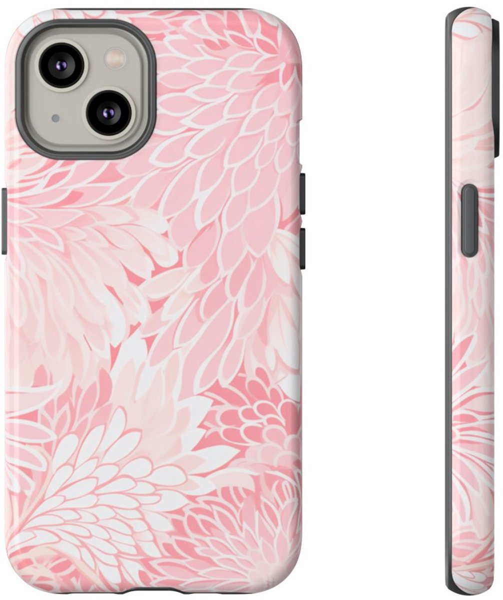 Lichtroze Bloemenpatroon – Telefoonhoesje Geschikt voor iPhone 14