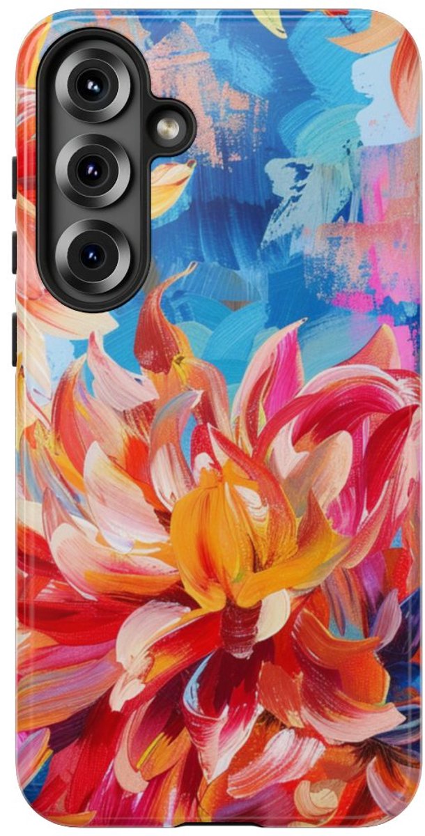 Levendig Abstract Bloemenpatroon – Telefoonhoesje Geschikt voor Samsung Galaxy S25 Plus