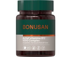 BONUSAN Actief Vitamine B12 1000 Complex – 120 Zuigtabletten – Methyl- & Adenosylcobalamine – Met Actief Folaat – Ondersteunt Energie, Zenuwstelsel en Rode Bloedcellen