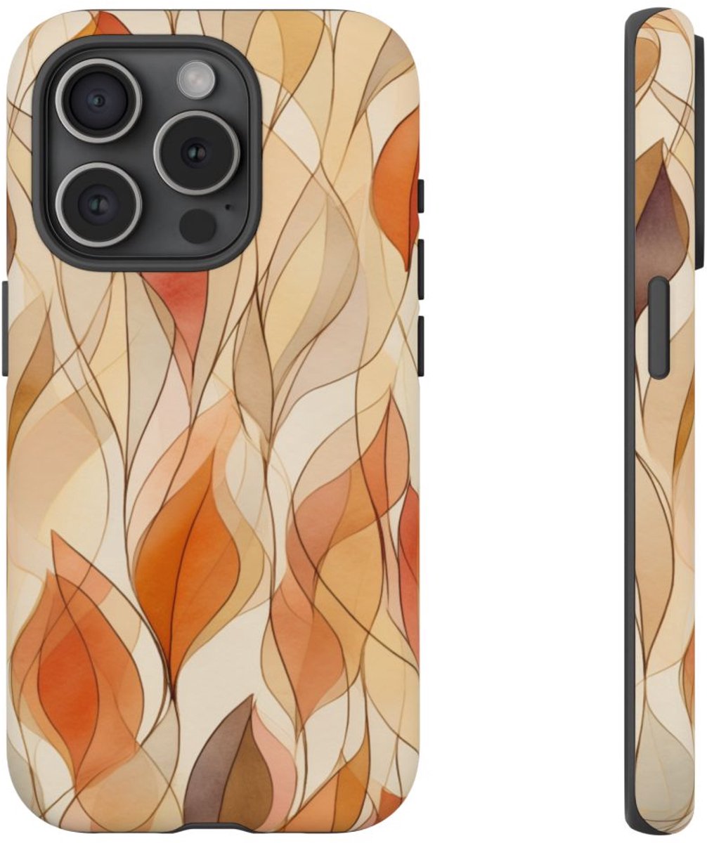 Aquarel Herfstbladeren Patroon – Telefoonhoesje Geschikt voor iPhone 15 Pro