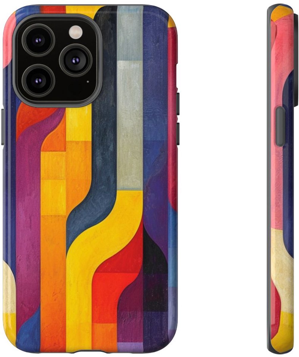 Kleurrijk Abstract Geometrisch Patroon – Telefoonhoesje Geschikt voor iPhone 14 Pro Max
