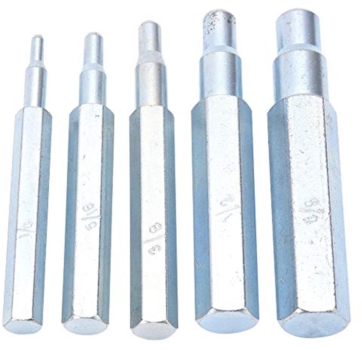 IndustriÃ«le Stempels Set - 5 Losse Stempels - 1/4 inch tot 5/8 inch