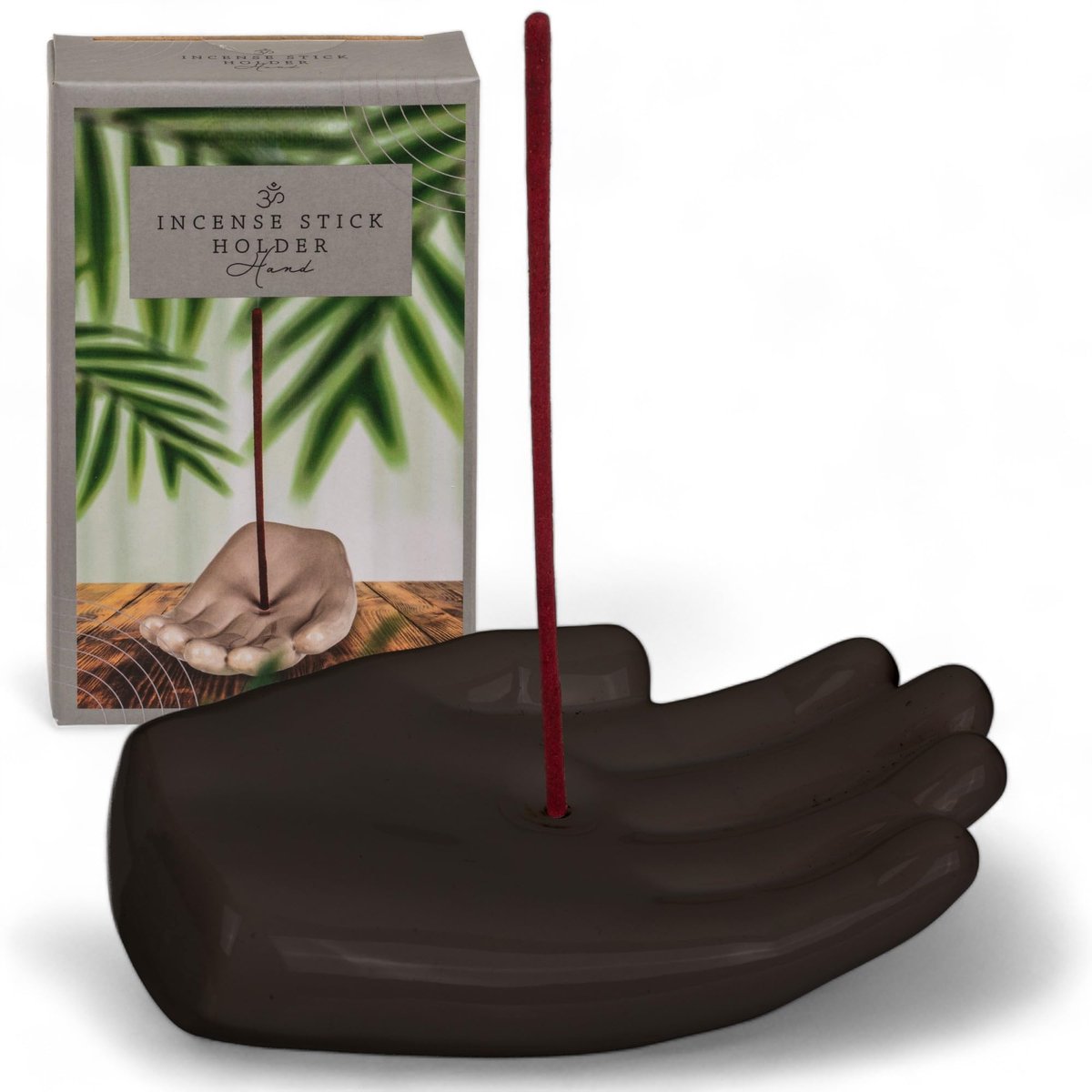 Handhouder voor Wierookstokjes â€“ Keramisch, Wit-Grijs-Zwart, Harmonieus Ontwerp, 12x7.5x2.5 cm