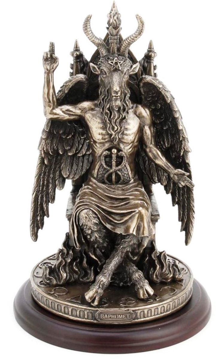 Veronese Design - Beeld/figuur - Baphomet zittend op de Troon - (hxbxd) ca. 24cm x 14cm x 14cm