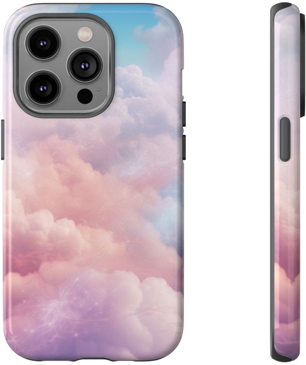 Pastelkleurige Dromerige Wolken – Telefoonhoesje Geschikt voor iPhone 14 Pro