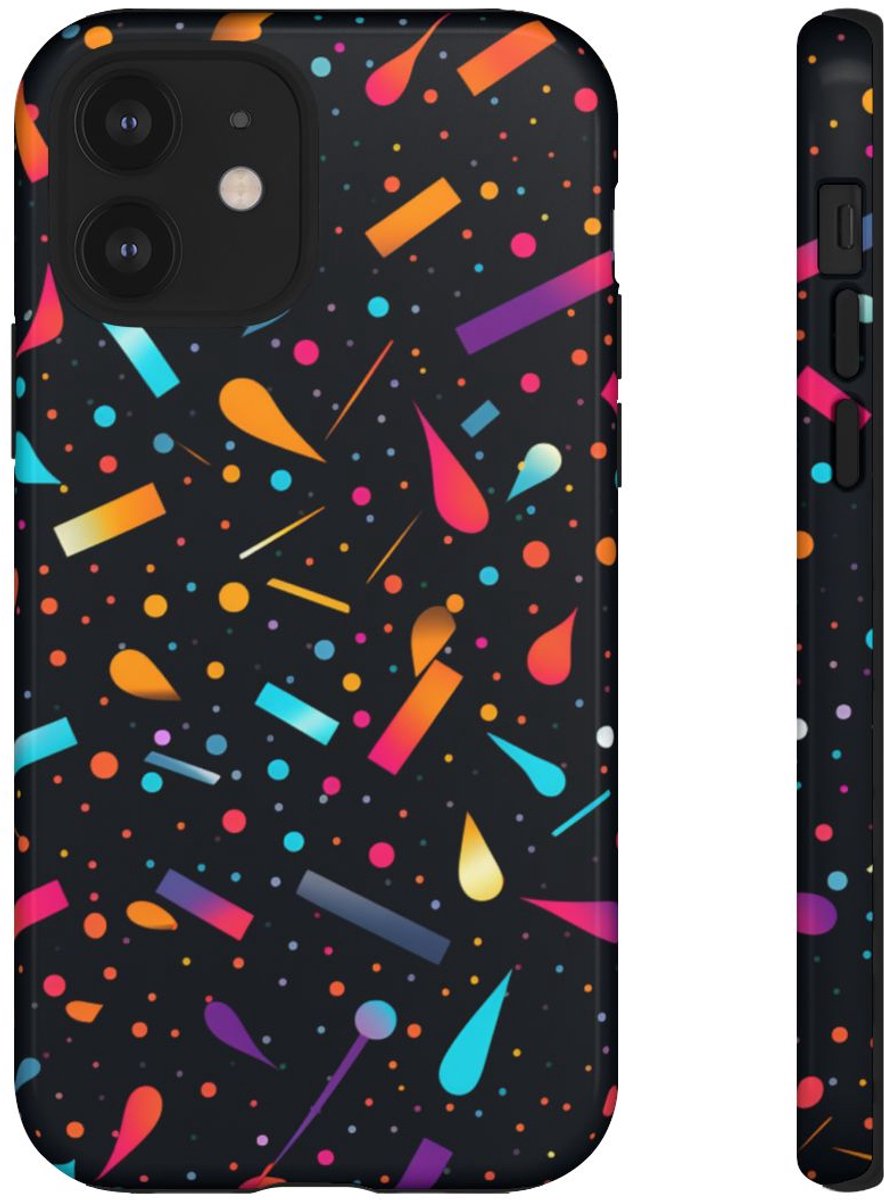 Kleurrijk Abstracte Vormenpatroon – Telefoonhoesje Geschikt voor iPhone 12