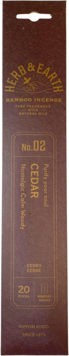 Ruben Robijn Cedar Herb & Earth Nippon Kodo - Wierook Stokjes Bruin