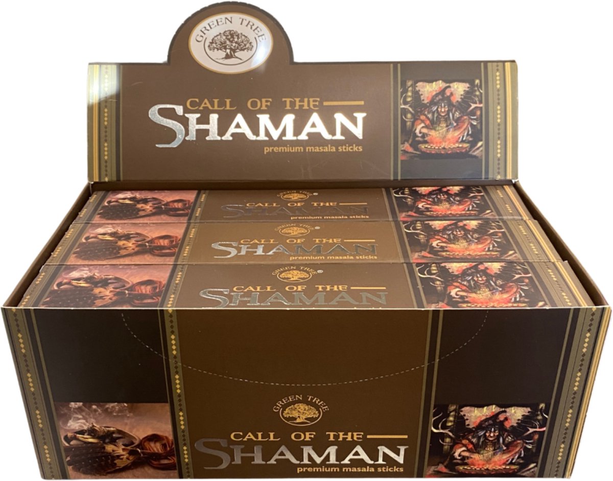 Ruben Robijn Green Tree Call of the Shaman Natural wierook 15 grams - doos van 12 st. Olijf groen